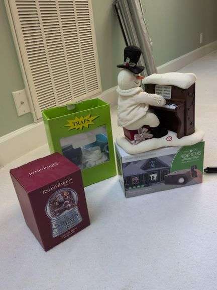 Piano Playing Snowman, Digital Decorating Kit, Motion Projector, Santa Snow Globe image