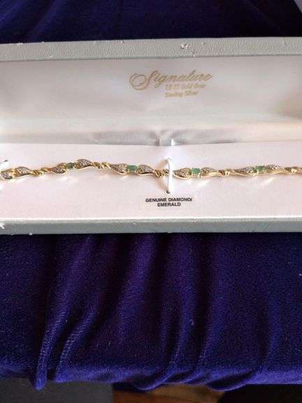 Diamond and Emerald Bracelet image