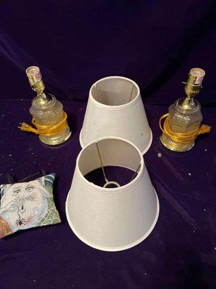 Pair of Lamps and Small Santa Face Pillow image