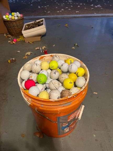 Bucket of Golf Balls image