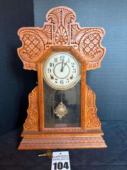 Antique Kitchen Gingerbread Mantle Clock image
