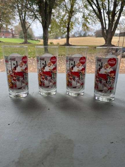 4 Coca Cola Glasses - 1994 Krystal Collector Edition image