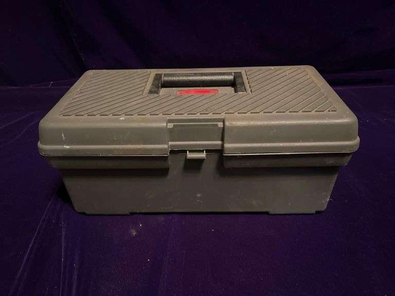 12.5” Rubbermaid Toolbox with Contents (broken latch) image