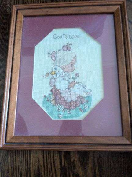 Framed Needlepoint Picture 10 x 11.5 image