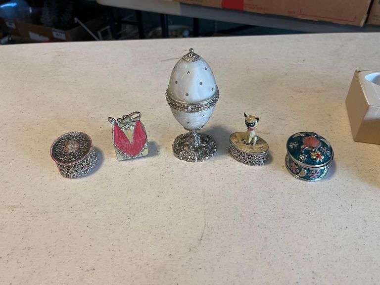 Small Trinket Boxes and Ring Box on Stand image