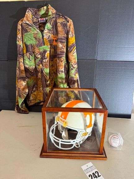 UT Football Helmet in Display Case, Signed Baseball, UT Fleece image