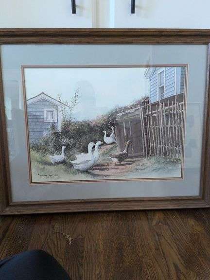 Burton Dye Signed and Numbered Geese Print 31.5 x 25 image