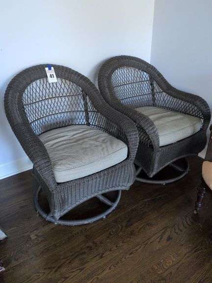 2 Wicker Swivel Rockers image