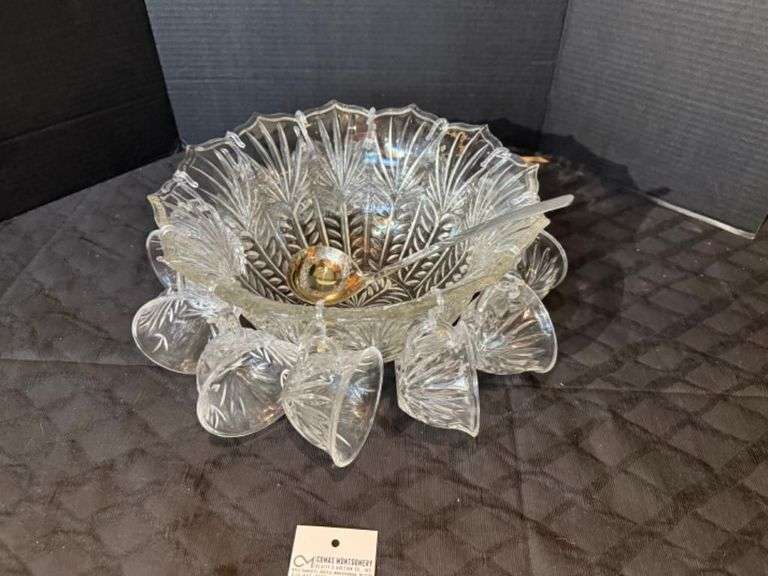 Punch  Bowl with Cups & Hooks image