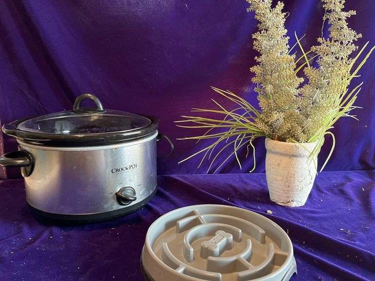 Crockpot, Artificial Plamt and Dog Food Dish image
