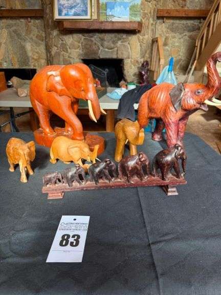 Wooden Carved Elephants image