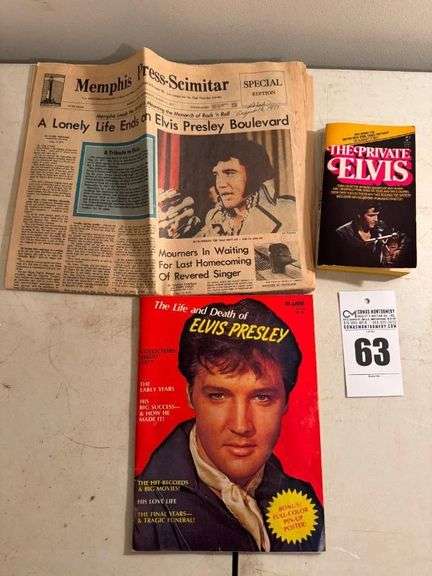 Elvis Presley Memorabilia Lot: Newspaper, Magazine, and Book