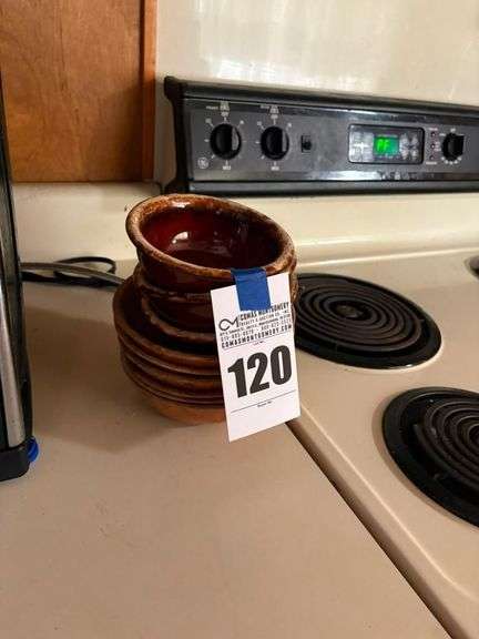 Lot of 6 Woven Style Bowls and 4 Oven Proof USA Brown Bowls