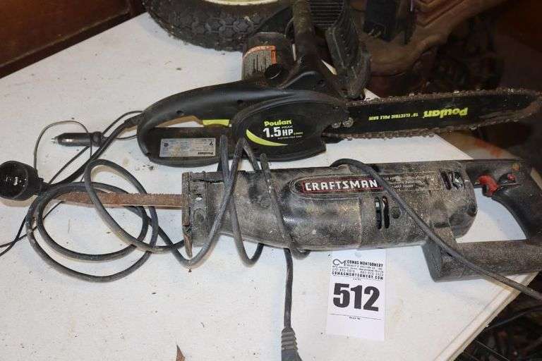 Poulin 10 Electric Pole Saw & Craftsman Electric Reciprocating Saw image
