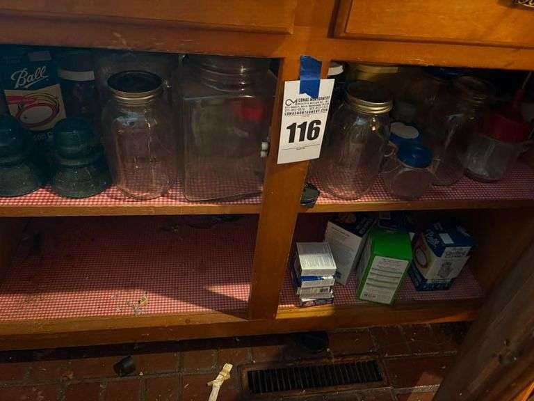 Collection of Jars, Insulators, and Canning Supplies