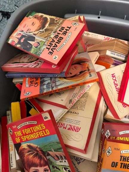 Box of Harlequin Romance Novels