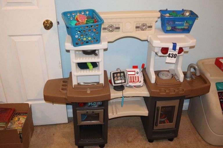 Large Plastic Kitchen Playset with variety of Play Food Items image