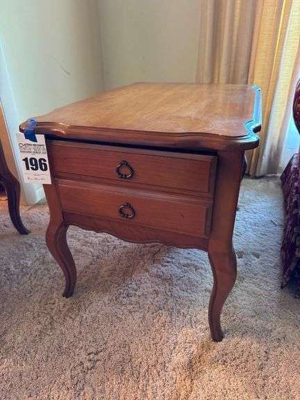Small Wood End Table with Drawers