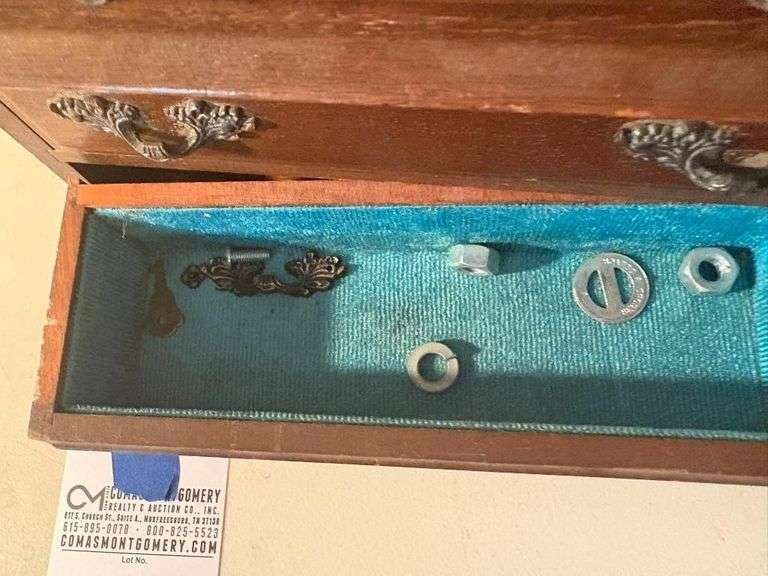 Miniature Wooden Chest of Drawers with Contents