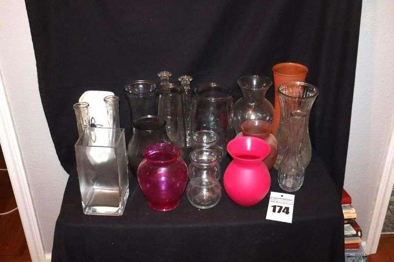 Variety of Vases -glass and plastic