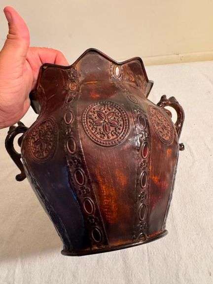 Decorative Lidded Pot with Handles