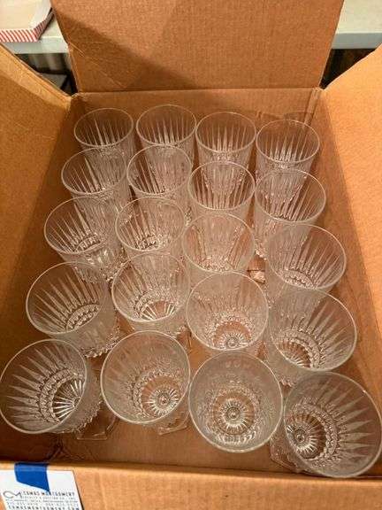Set of 24 Elegant Crystal Water Goblets