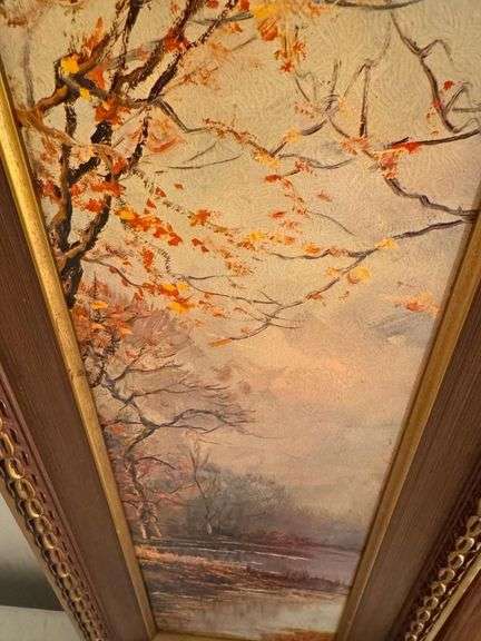 Three Framed Prints: Landscape, Birds and Butterfly