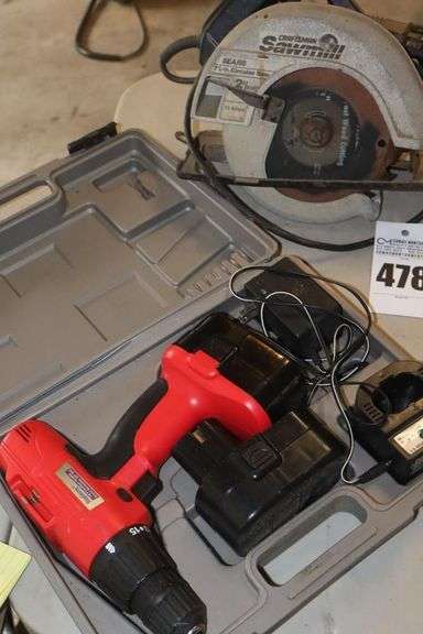 Shop Source 18v Cordless3/8 Drill in Case & Craftsman 71/4" Circular Saw image