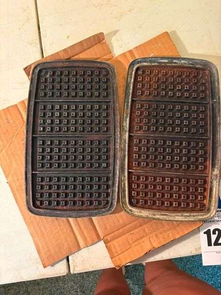 Vintage Cast Iron Waffle Iron Inserts