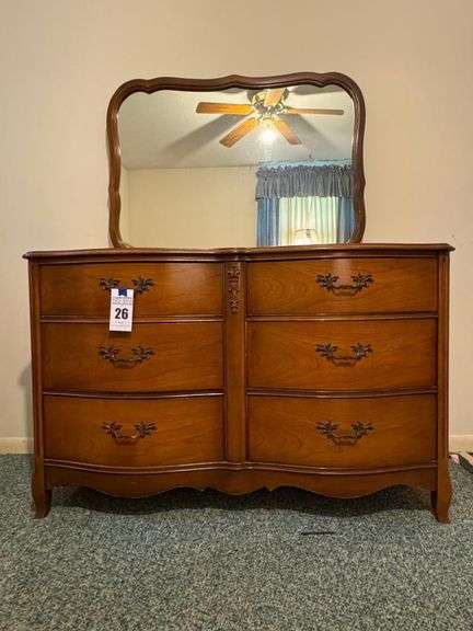 Bassett Furniture Wood Dresser with Mirror