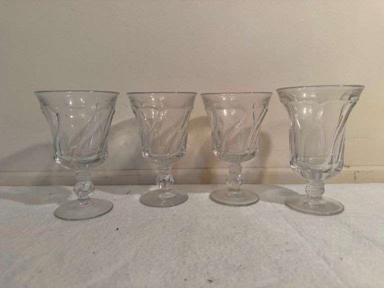 Lot of Clear Glass Footed Dessert Cups or Goblets - Box of Approx. 20
