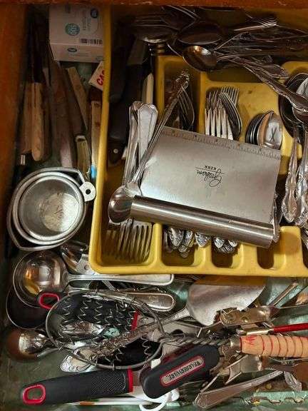 Drawer Full of Assorted Kitchen Utensils