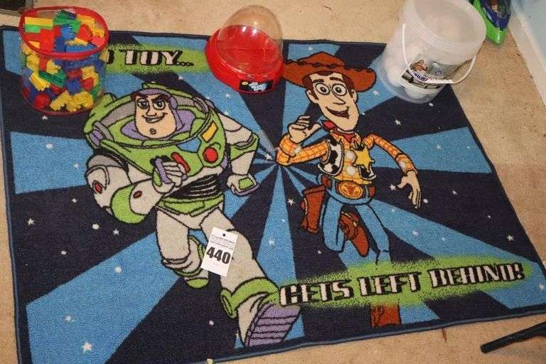 Toy Story Area Rug, Lego Set, Bucket of Play "Snowballs" image