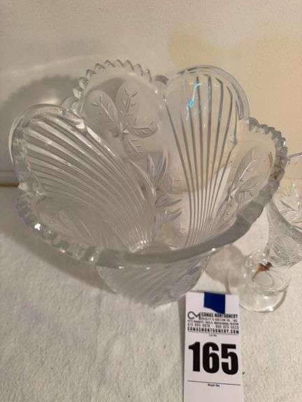 Two Piece Crystal Vase and Bud Vase Set