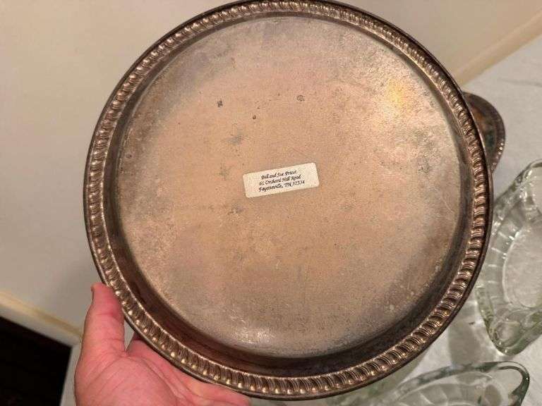 Silver Plated Serving Set with Glass Bowls