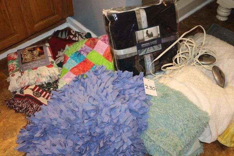 Several Throws, Electric Heated Blanket, Quilted Throw (2 new in package)