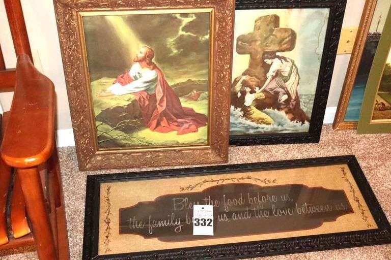3 Framed Wall Art Inspiration Prints - vintage  25"x21.5 - 16"x39"