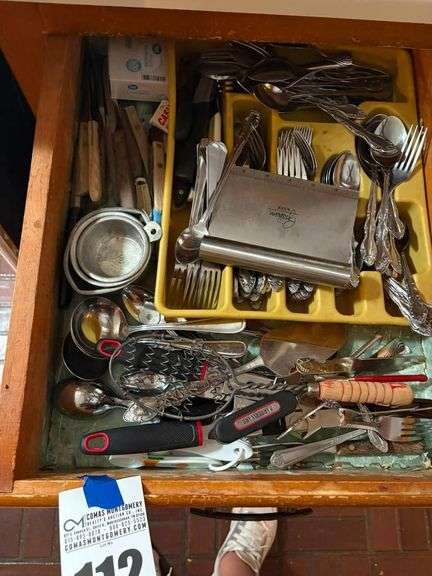 Drawer Full of Assorted Kitchen Utensils