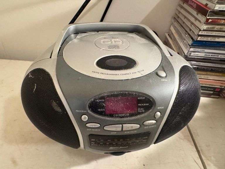 Lenoxx Sound CD Player, CDs, and 8-Track Tapes