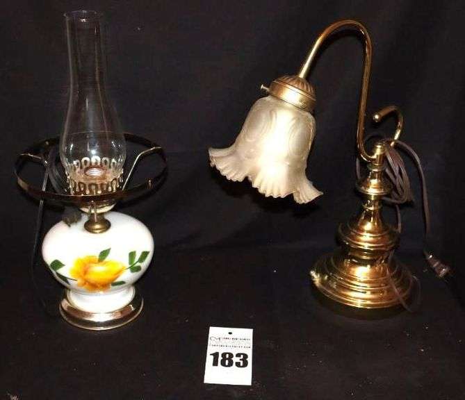 2 Table Lamps -  top globe on one missng