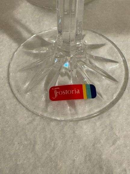 Set of 8 Fostoria Silver Rim Stemmed Glasses