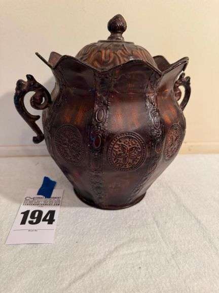Decorative Lidded Pot with Handles