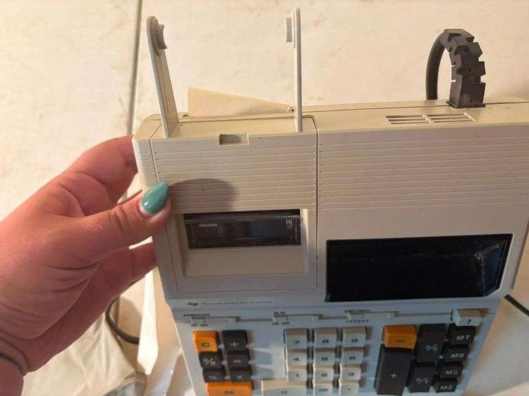Texas Instruments TI-5130 Electronic Calculator with Paper Rolls and Bag