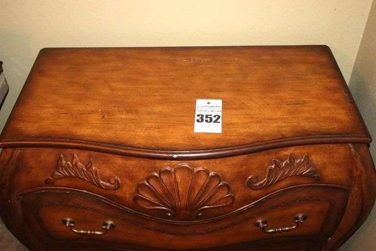 Unique French Style Wood 2 Drawer Dresser   32"x34.5"x18"