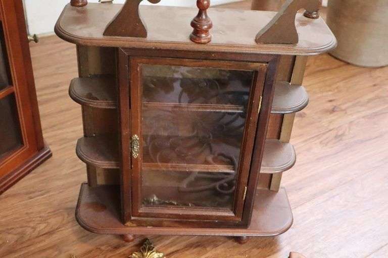 Variety of Wall Decorative Items: Shelf (16"x14"x5"), Plastic Butterflies, Display Shelf with glass front, etc.