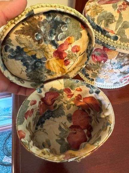 Pair of Decorative Floral Fabric Covered Boxes