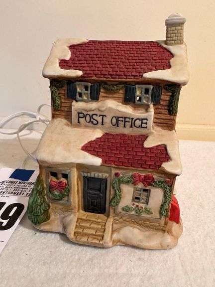 Illuminated Post Office Christmas Village Decoration