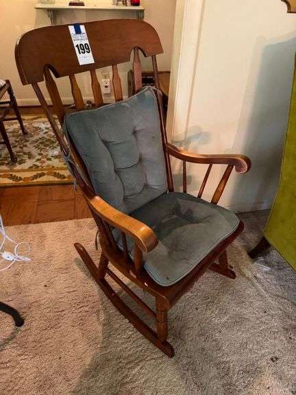 Wood Rocking Chair with Padded Seat