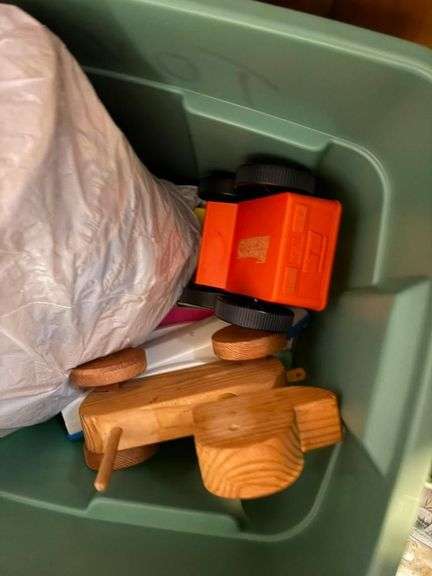Bin of Assorted Toys and Household Items