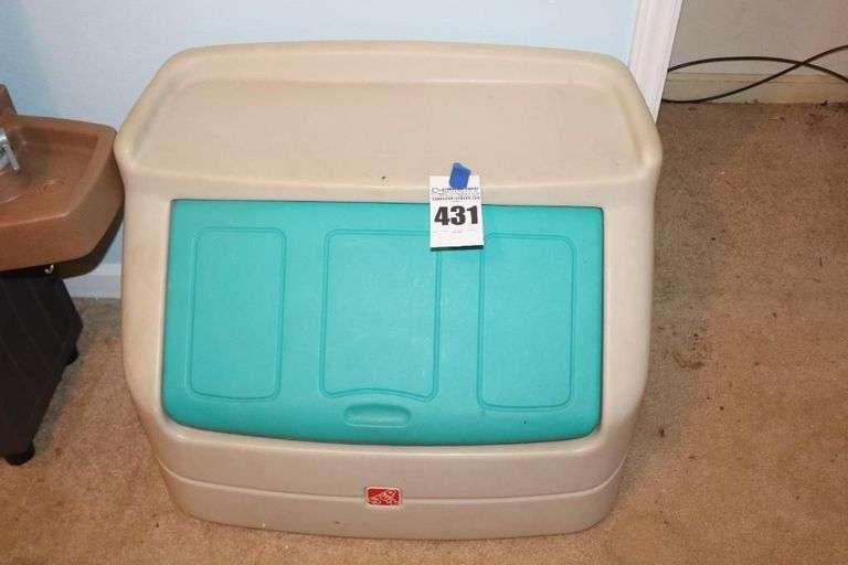 Plastic Toy Box with Variety of toys, balls & train Set in box image